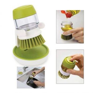 Soap Dispensing Palm Brush With Stand - Image 1