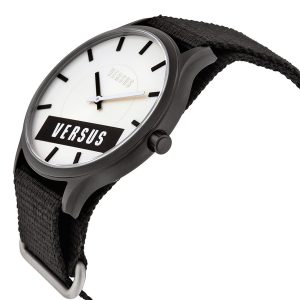 VERSUS BY VERSACE Less White Dial Black Canvas Unisex S06090014 - Image 1