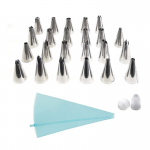 Icing Nozzle Set 23 Pieces with FREE Coupler & Piping Bag