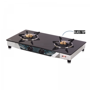 Orange Glorious Glass Top 2Burner Gas Cooker - Image 1