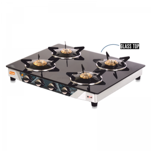 Orange Glorious Glass Top 4Burner Gas Cooker - Image 1