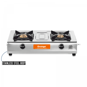 Orange Spectra Stainless Steel 2Burner Gas Cooker - Image 1