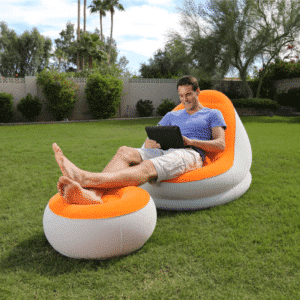 Avenli Deluxe Lounger with Stool (Inflatable) - Image 2