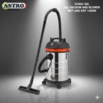 Astro 30L Wet and Dry Vacuum Cleaner with Blower Function – 1400W Powerful Motor, Stainless Steel Tank, 17Kpa Suction, 30L Dust Capacity