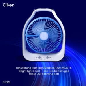 Clikon Rechargeable Fan with LED - Image 2