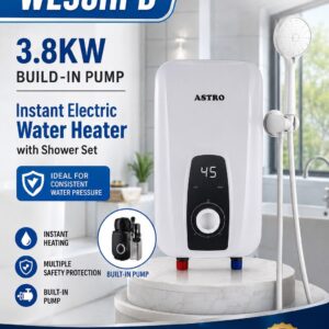Astro Instant Electric Water Heater with Shower Set 3.8KW